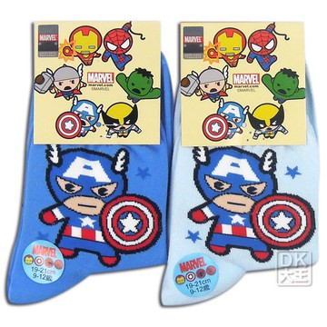 復仇者聯盟 美國隊長童襪 KAC-S202 精梳棉 正版授權【DK大王】