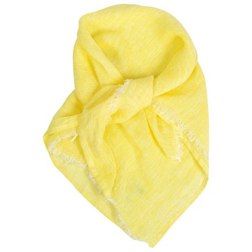 HALI方形亞麻薄圍巾 (黃)