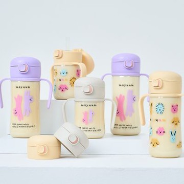 MOYUUM 韓國 PPSU 彈蓋 吸管 學飲水杯 學飲杯 吸管杯 330ml 多款可選