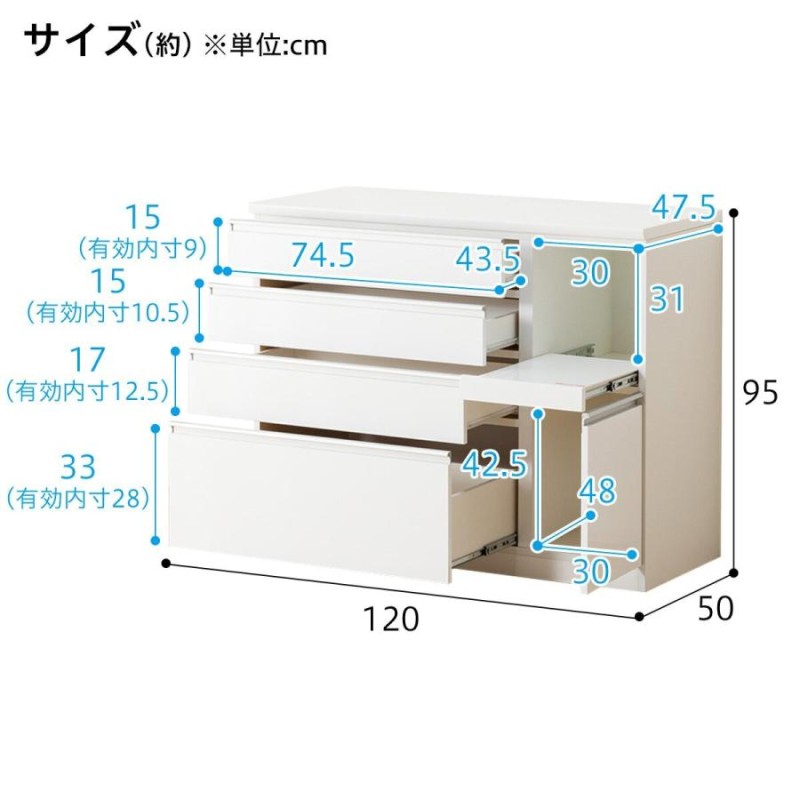 キッチンカウンター(レジューム 120-2SH-R WH) キッチン収納 キッチンラック キッチンボード レンジ台 食器棚 ニトリ |  LINEブランドカタログ