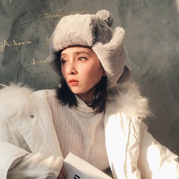 冬季加厚毛毛滑雪帽親子熊貓掛球雷鋒帽保暖防風兒童帽護耳母子帽1入