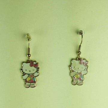 【震撼精品百貨】Hello Kitty 凱蒂貓 耳環-走路造型 震撼日式精品百貨