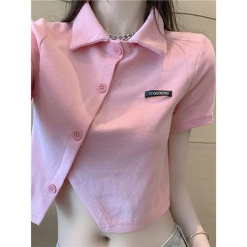 2025新款正肩短袖t恤女打底衫小眾設計感減齡顯瘦小熊刺繡上衣