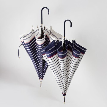 免運 可開票 出日本客供超輕超細防風防曬海軍條紋自動長柄雨傘小清新文藝ins 快速出貨