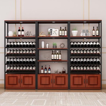 酒架 紅酒櫃展示架超市白酒架酒莊落地櫃收納鐵藝置物架陳列櫃葡萄酒架