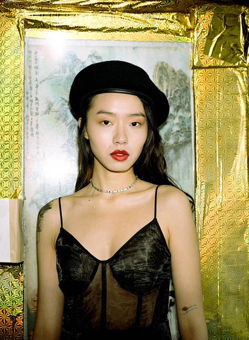 Two Chains 系列 藍橘小花頸鏈/項鏈 銀鈀金