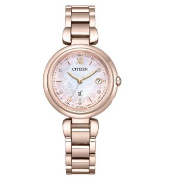 CITIZEN星辰 XC 櫻舞翩翩電波光動能鈦金屬腕錶ES9467-89N 附提袋