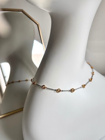 碎花不鏽鋼(金色) 頸鍊 項鍊