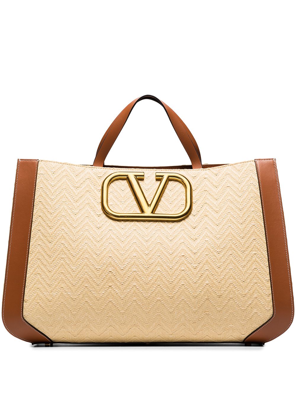 Valentino Garavani - VLOGO double handle tote bag - women - Fabric - One Size - Neutrals