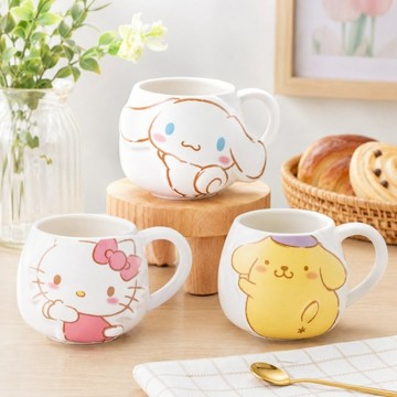三麗鷗 SANRIO 355ml尾巴造型馬克杯 布丁狗 kitty 盒裝 陶瓷杯 水杯 咖啡杯 日本進口