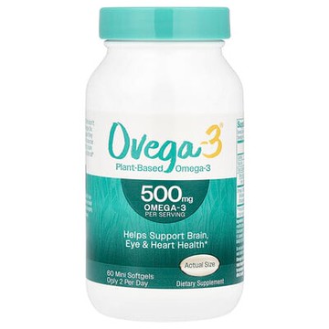 Ovega-3, 植物基 Omega-3，60 粒迷你軟膠囊（每粒軟膠囊 250 毫克）