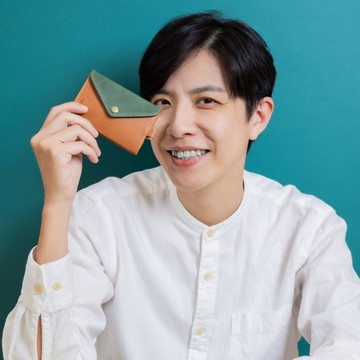 MUMU真皮證件零錢包-撞色湖水綠 【客製化刻字】