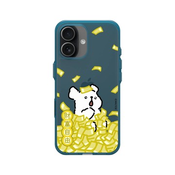 iPhone 17 Clear (相機按鈕) 夜幕藍 - Maltese線條小狗 - 財富自由