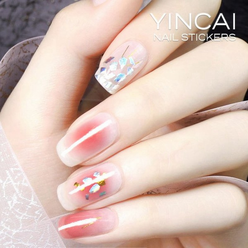 Yincai ネイルシール N0058 ネイルシール ネイル マニキュア 貼るだけ 簡単 セルフネイル ぼかし ニュアンスネイル シルバー ゴールド ラメ 送料無料 通販 Lineポイント最大0 5 Get Lineショッピング