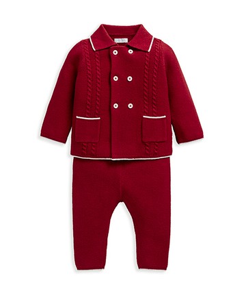 紅夜小紳士-針織長袖套裝12-18m