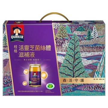 QUAKER 桂格 活靈芝菌絲體滋補液禮盒  8瓶  60ml  1盒