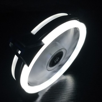 酷月 12cm 白色 雙光圈 LED 炫彩超靜音散熱風扇【三和電腦配件】