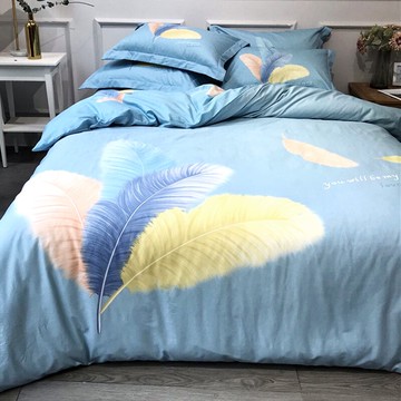 北歐純棉全棉四件套加厚床單被套大板印花被罩家用四季床上三件套