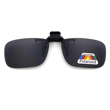 海夫健康生活館向日葵眼鏡 偏光夾片式 太陽眼鏡 長方框 x 黑灰色(1003-7)