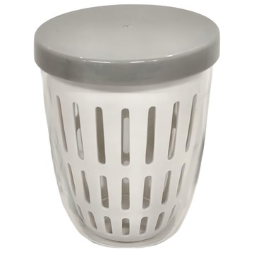 E.dot 便攜保鮮杯水果沙拉杯 雙層帶蓋附叉瀝水保鮮  直徑10.5 x 13.5cm  1個