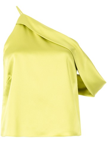 Michelle Mason - draped cowl asymmetrical top - women - Silk - 4 - Green