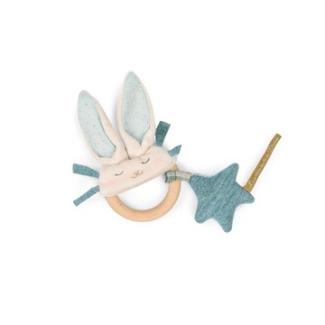 法國 Moulin Roty 小小舞蹈學校-藍兔手搖鈴