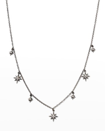 Black Starburst Adjustable Necklace