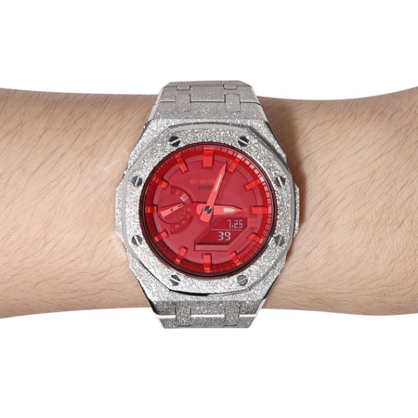 G-SHOCK GA2100 フロステッド カスタム カシオーク シルバー文字盤 ステンレス製 艶消しモデル Frosted Edition