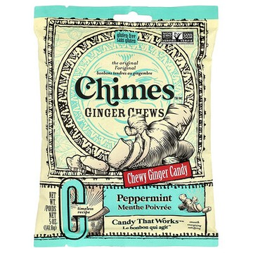Chimes, Ginger Chews, Peppermint, 5 oz.