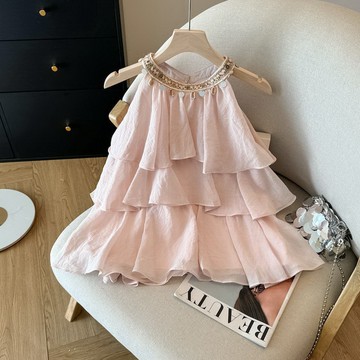 VIVILIAN法式重工釘珠露肩度假風無袖上衣