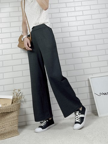 經典格紋不挑人直筒寬褲  熱銷搶現貨