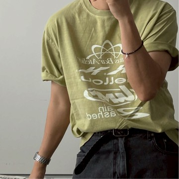 正韓hellou 圖標水洗復古印花短袖上衣 3色 YUPPIE 預購商品 0317