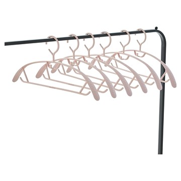 加寬防滑衣架套裝 PP塑膠  莫蘭迪粉  1組