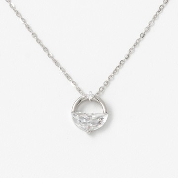 [純銀] 半月的晝顏鎖骨鍊 / Half Moon Necklace