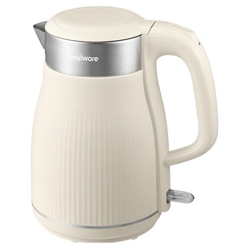 Corelle Brands 康寧餐具 Snapware 優雅曲線316不鏽鋼雙層防燙電熱水壺 米白色 1.8L  SN-EKC1800CW