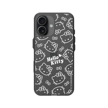 iPhone 17 Clear (相機按鈕) 酷墨灰 - 三麗鷗-Hello Kitty - 簡約系列-線條拼貼