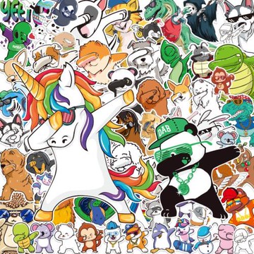 嘻哈動物個性可愛行李箱拉桿箱子貼紙卡通滑板車冰箱宿舍門窗貼畫