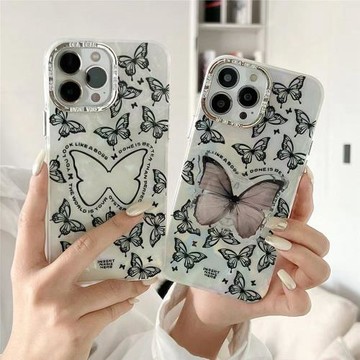 適用蘋果手機殼護套iPhon15/14/P50/12/IMD貝殼蝴蝶支架mate60pro