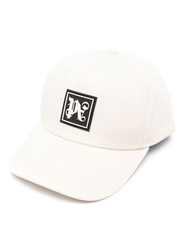 Palm Angels - monogram-appliqué ski cap - unisex - Cotton/Cotton - One Size - Neutrals