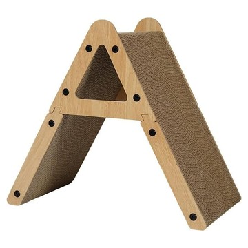 喵仙兒 A字形貓咪爬梯 瓦楞紙材質 耐抓  45.7 x 25 x 40.8cm  原木色  1個