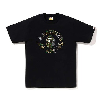 BAPE 1st Camo Crazy Sta College Tee 猿人 迷彩 流星字母 短袖 黑色 RAY-25 [台灣現貨]