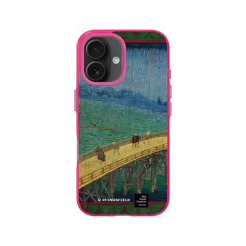 iPhone 16 Clear 粉漾桃 - Van Gogh Museum - 雨中橋：仿歌川廣重
