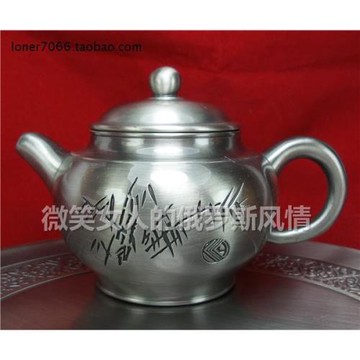 錫金屬K2-0水酒茶水壺暗銀古錫色竹子林品質高潔豪華質感輕奢厚重