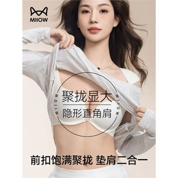貓人墊肩內衣女粉底液無痕隱形聚攏小胸顯大防下垂直角肩神器文胸