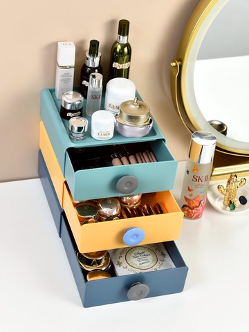 收納盒口紅化妝品置物架宿舍文具雜物桌面抽屜辦公室整理收納神器