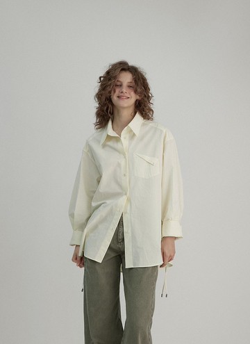 北歐B-friend 兩側綁帶廓形襯衫