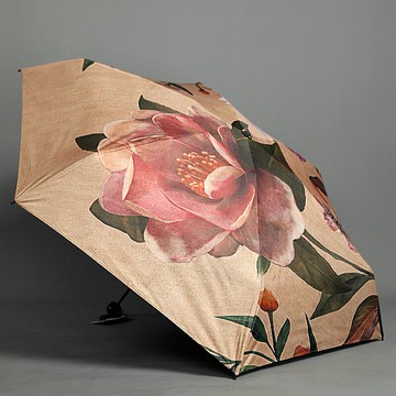 百盛洋傘 復古玫瑰花五折疊傘便攜輕便小巧晴雨傘防雨遮陽傘印花