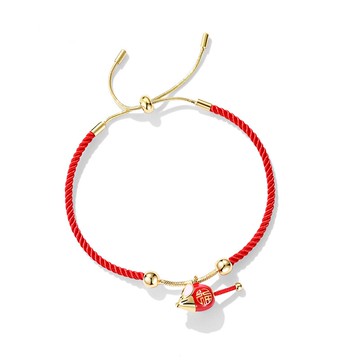 鼠年手鐲本命年手鏈女新年學生紅繩手鏈喜慶過年紅色手鏈閨蜜簡約