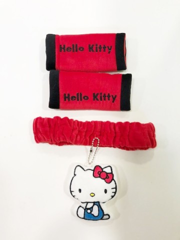 【震撼精品百貨】Hello Kitty 凱蒂貓~凱蒂貓 HELLO KITTY 車用後照鏡+把手套-紅#23107