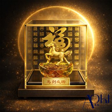 【AOKI青木】純金9999黃金擺件 金曜馬到成功 金重0.13錢 馬年 送禮